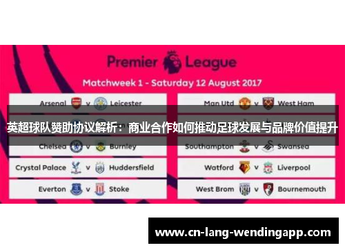 英超球队赞助协议解析：商业合作如何推动足球发展与品牌价值提升
